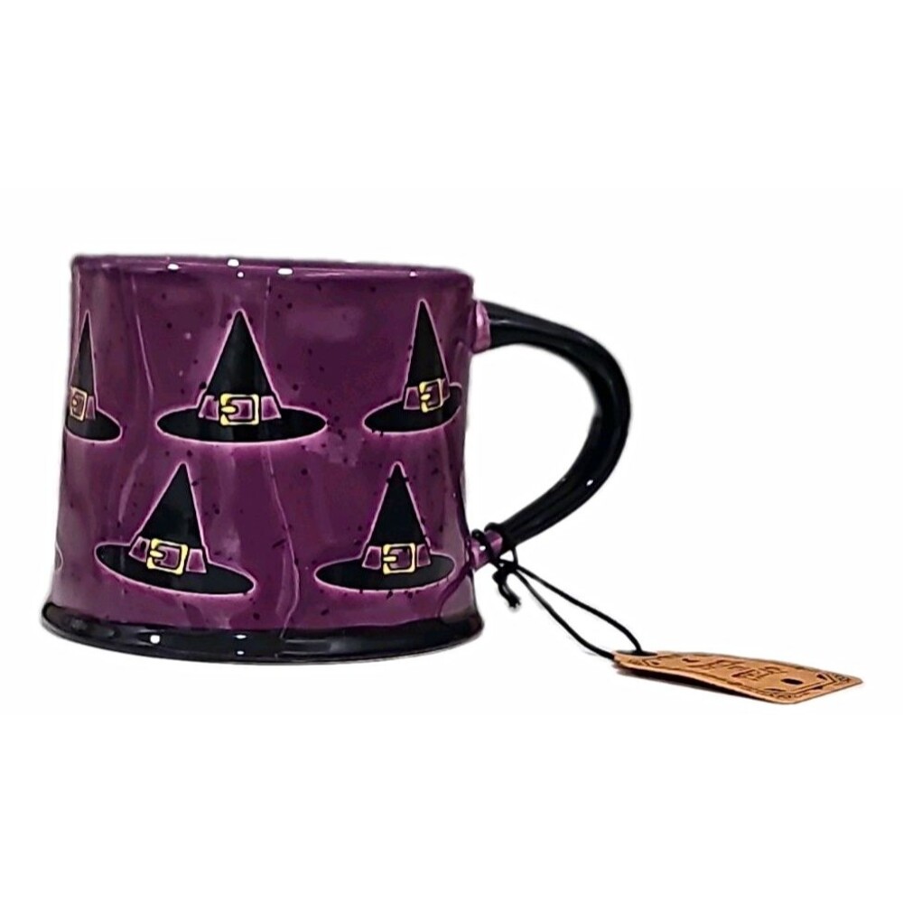 Global Design Hocus Pocus Witch Hat Halloween Coffee Mug Purple Black 17oz NWT